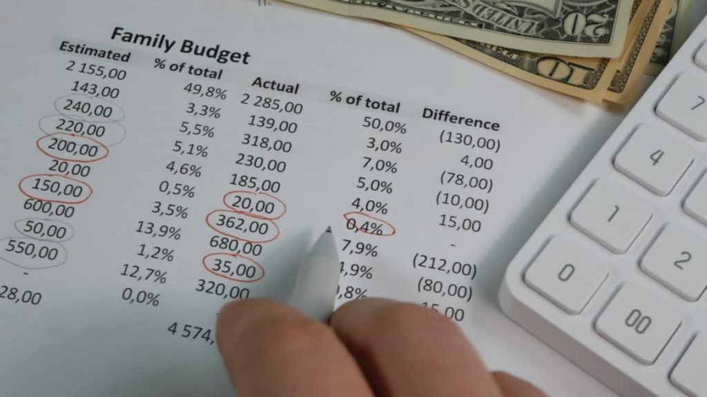 Family budgeting spreadsheet