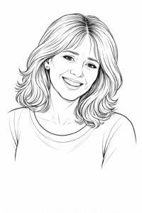 illustrated woman smiling with teeth